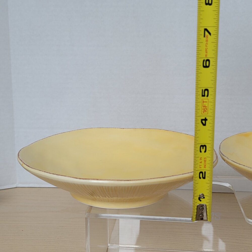 Crate&Barrel Lucca Yellow Stoneware Made In Italy Soup Salad Bowl 8.5 in Set 2 - Picture 16 of 16